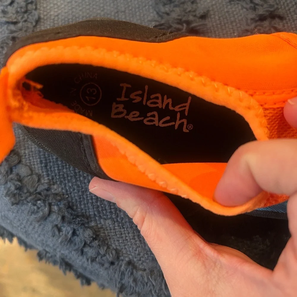 Kids Slip-On Water Shoes in Orange and Aqua